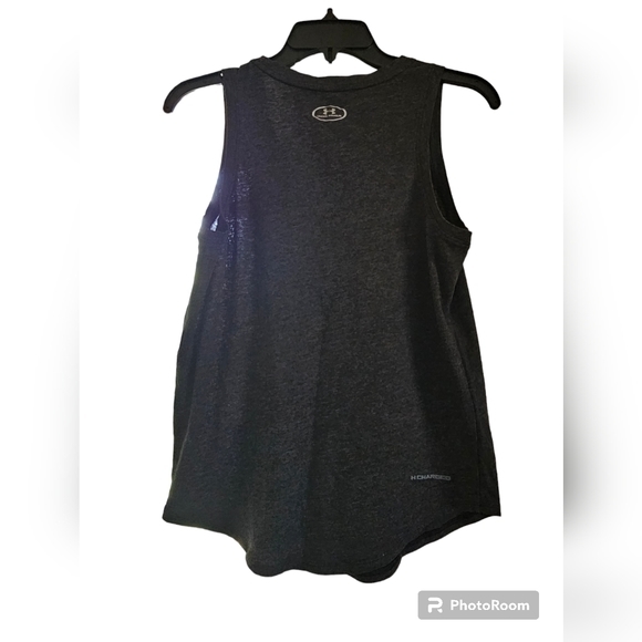 Under Armour Logo Shirt Womens Size S Tank Top Gray Light Loose Workout Top - Picture 2 of 2